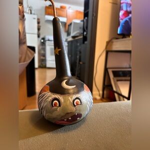 Painted Black Witch Gourd